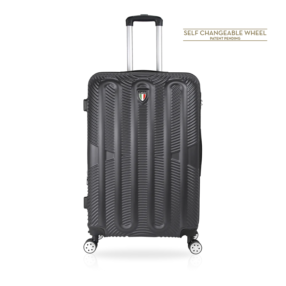 TUCCI Italy SPECIALI 4 Piece (20", 28", 30", 32") Detachable Spinner Wheel Suitcase Set - Charcoal, 30 image