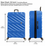 TUCCI Italy SPECIALI 4 Piece (20", 28", 30", 32") Detachable Spinner Wheel Suitcase Set BLUE image 5