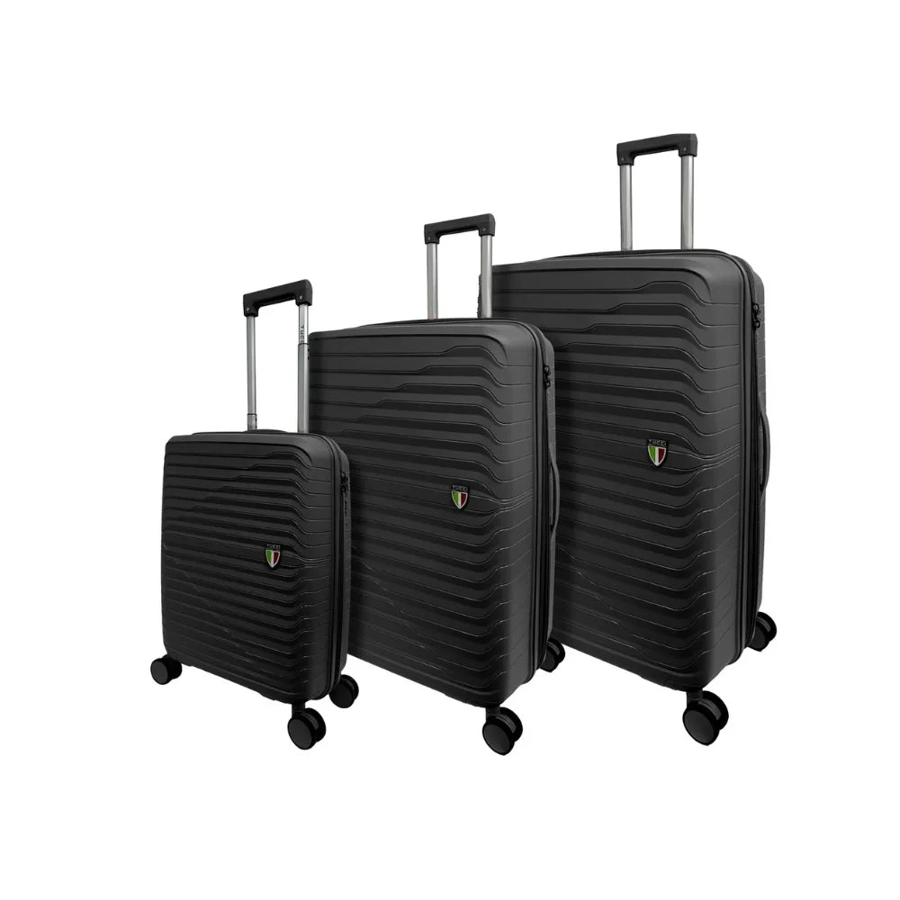 Polypropylene 3 PC Hardside Luggage Set (20", 28", 32") Matte Frosted Flexy-Armor Shell, 25% Expandable