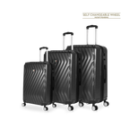 TUCCI Italy MUTEVOLE 3 Piece (20", 28", 30") Detachable Spinner Wheel Suitcase Set - Black, 3 Piece Set image