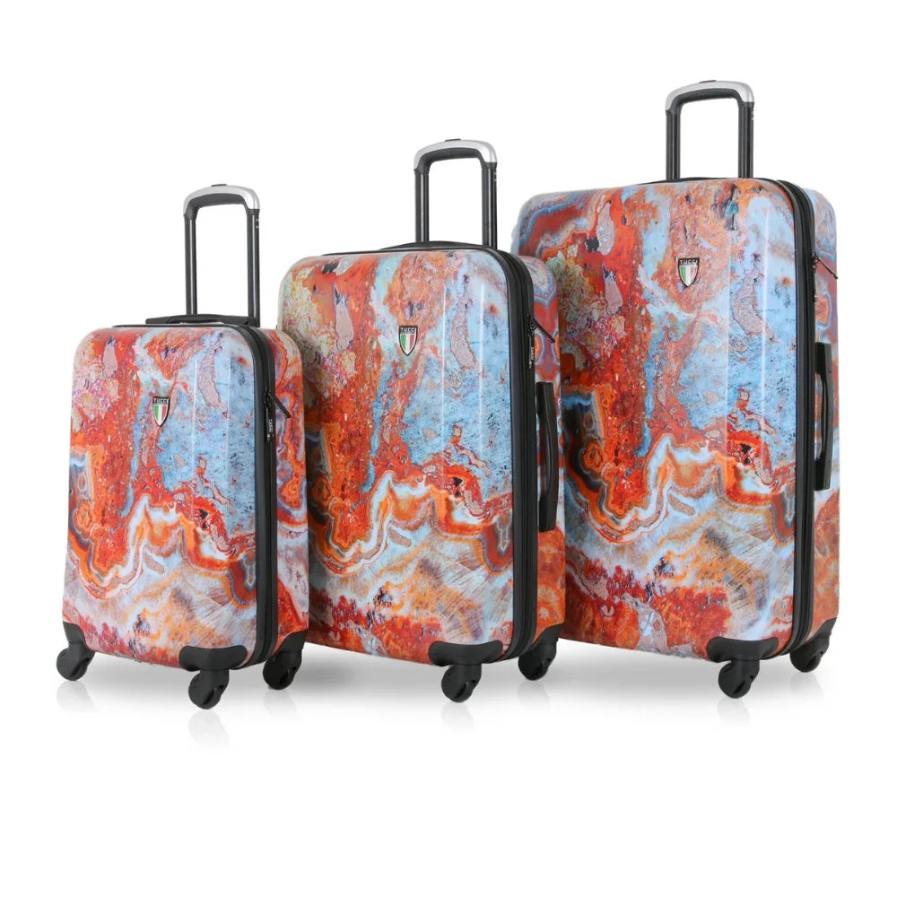 TUCCI Italy TURKISH MARBLE (20", 24", 28") 3 PC Suitcase Set