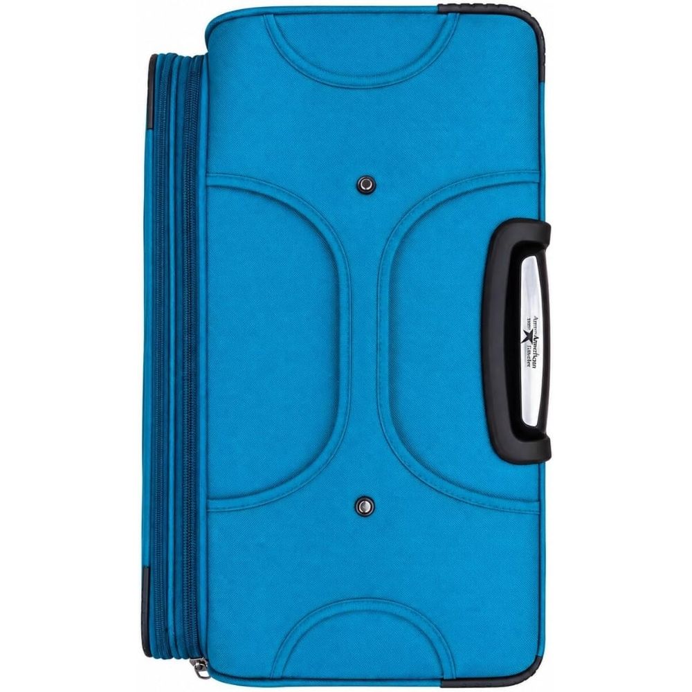 American Traveler 20-Inch Softside Spinner Suitcase – Blue