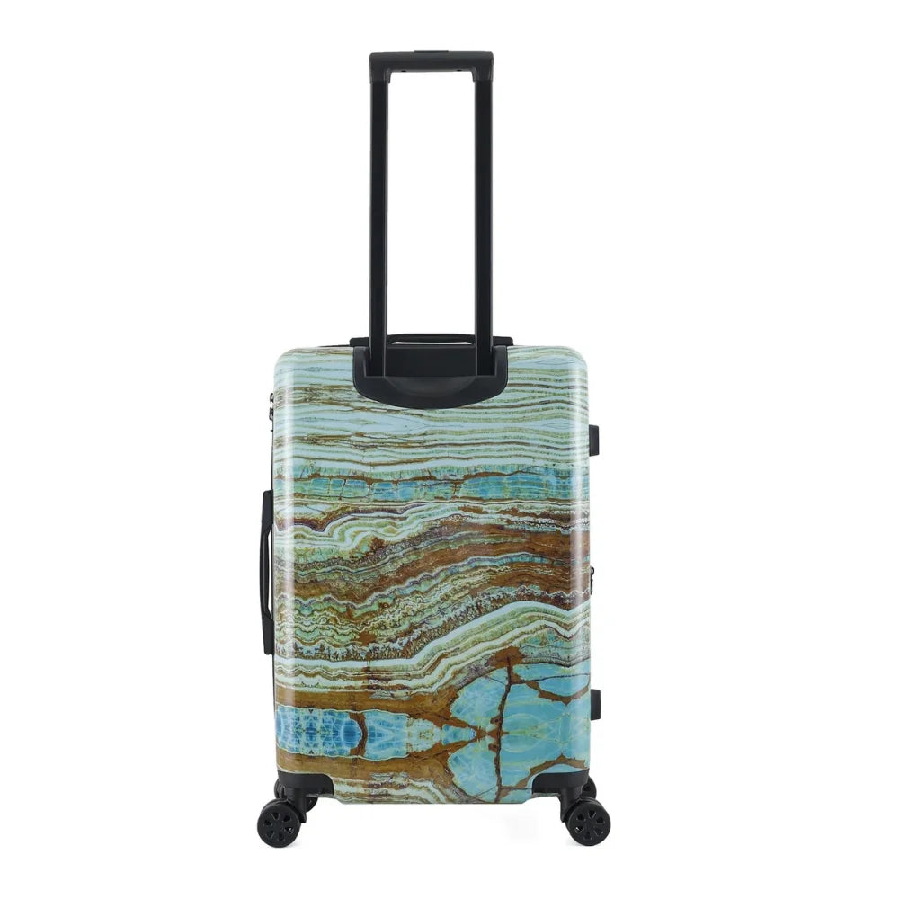 TUCCI Italy Earth Art Emerald Marble 3 PC Set (20", 24", 28") Luggage Suitcase