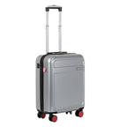 Air Canada Magnum Hardside Carry on with USB Port and Push-Button Handle - Rolling Wheeled Spinner Travel Lightweight ABS Suitcase, Silver image 0