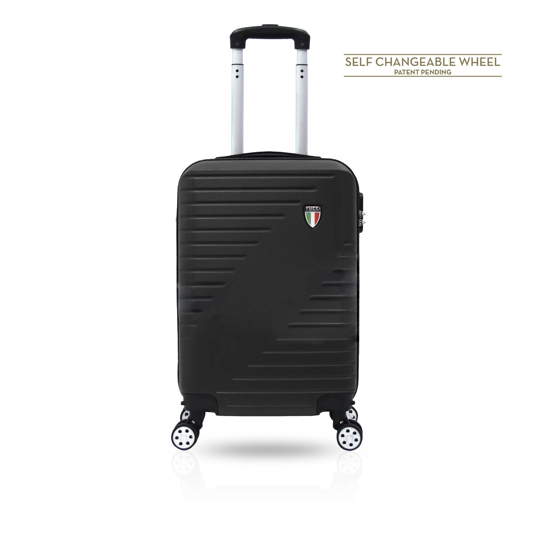 Tucci Italy Percorso (20", 28", 30", 32") Hard Shell Travel Luggage Suitcase - Black, 30 image
