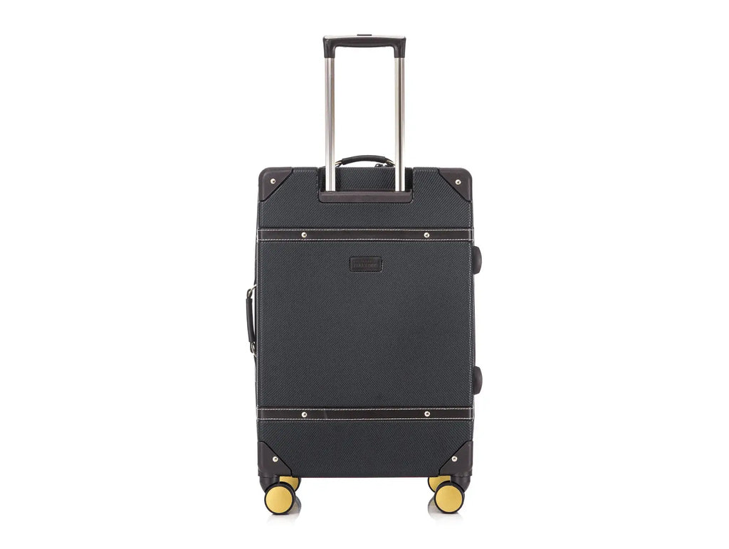 TUCCI Italy Legato Vinchic Vintage Luggage Suitcase Set - Black/Brown, 20" image