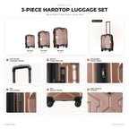 Ensemble de 3 valises rigides Travel Life