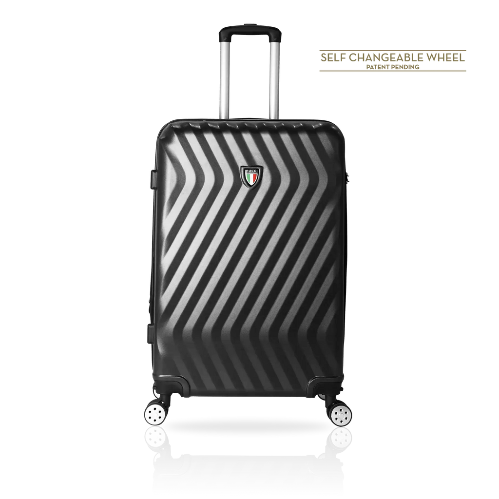 Tucci Italy Mutevole (20", 28", 30", 32") 4 Piece Set Spinner Travel Suitcase - Black, 32" image