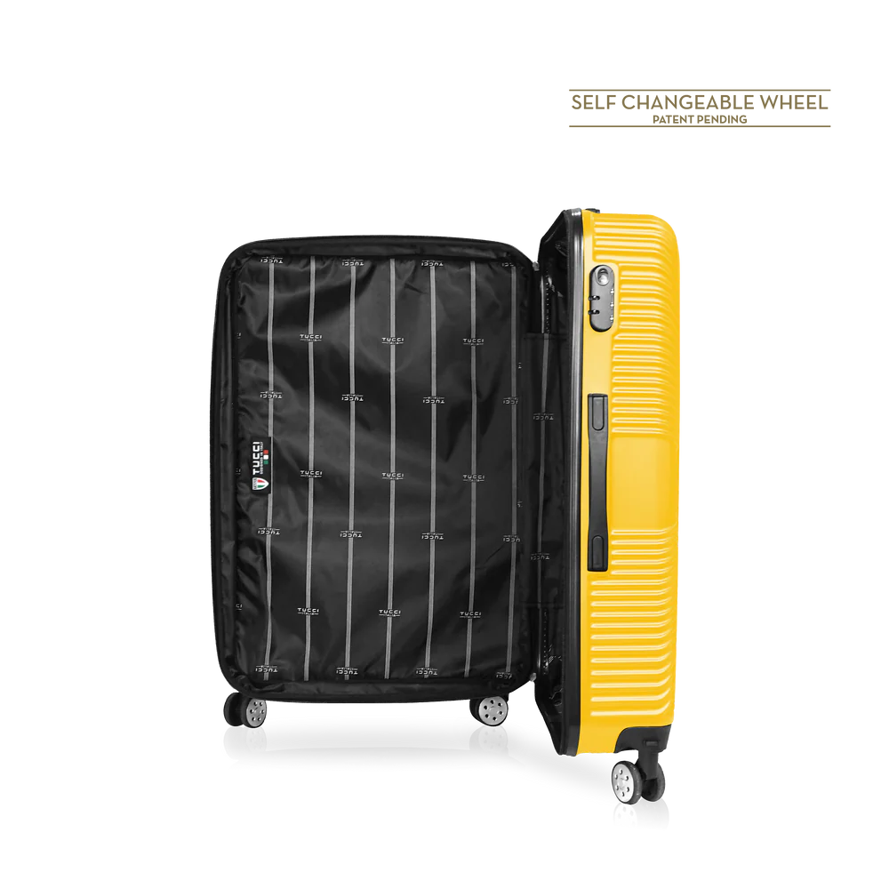 TUCCI Italy 3pcs Hard Shell Suitcase Set Yellow image 3