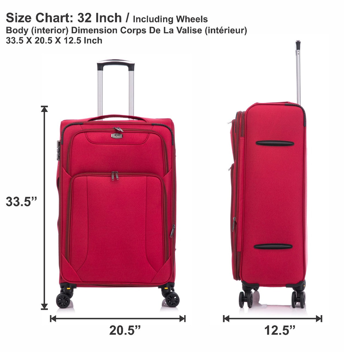American Traveller 4 Piece Soft side Luggage Set Red image 16