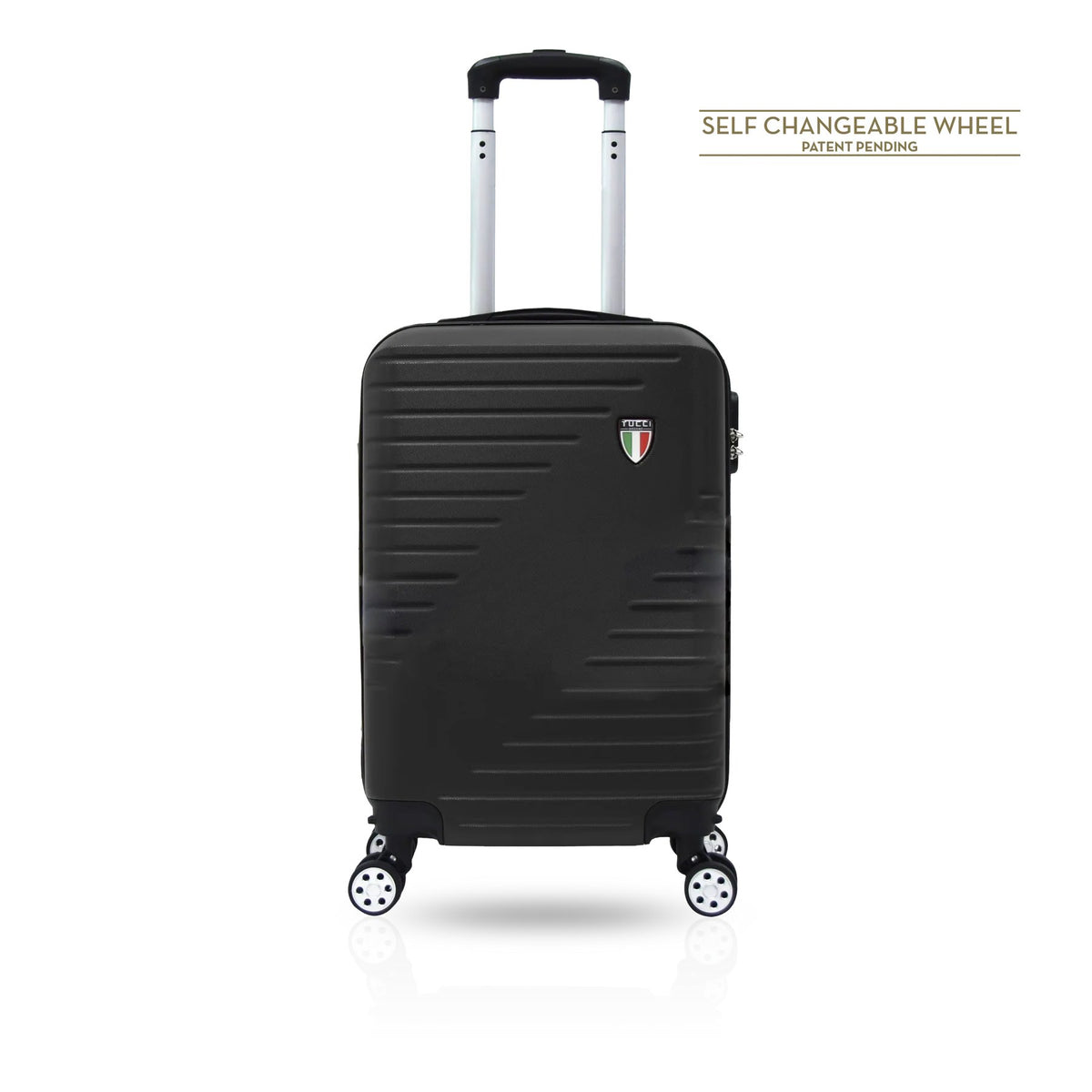 Tucci Italy Percorso (20", 28", 30", 32") Hard Shell Travel Luggage Suitcase - Black, 32" image
