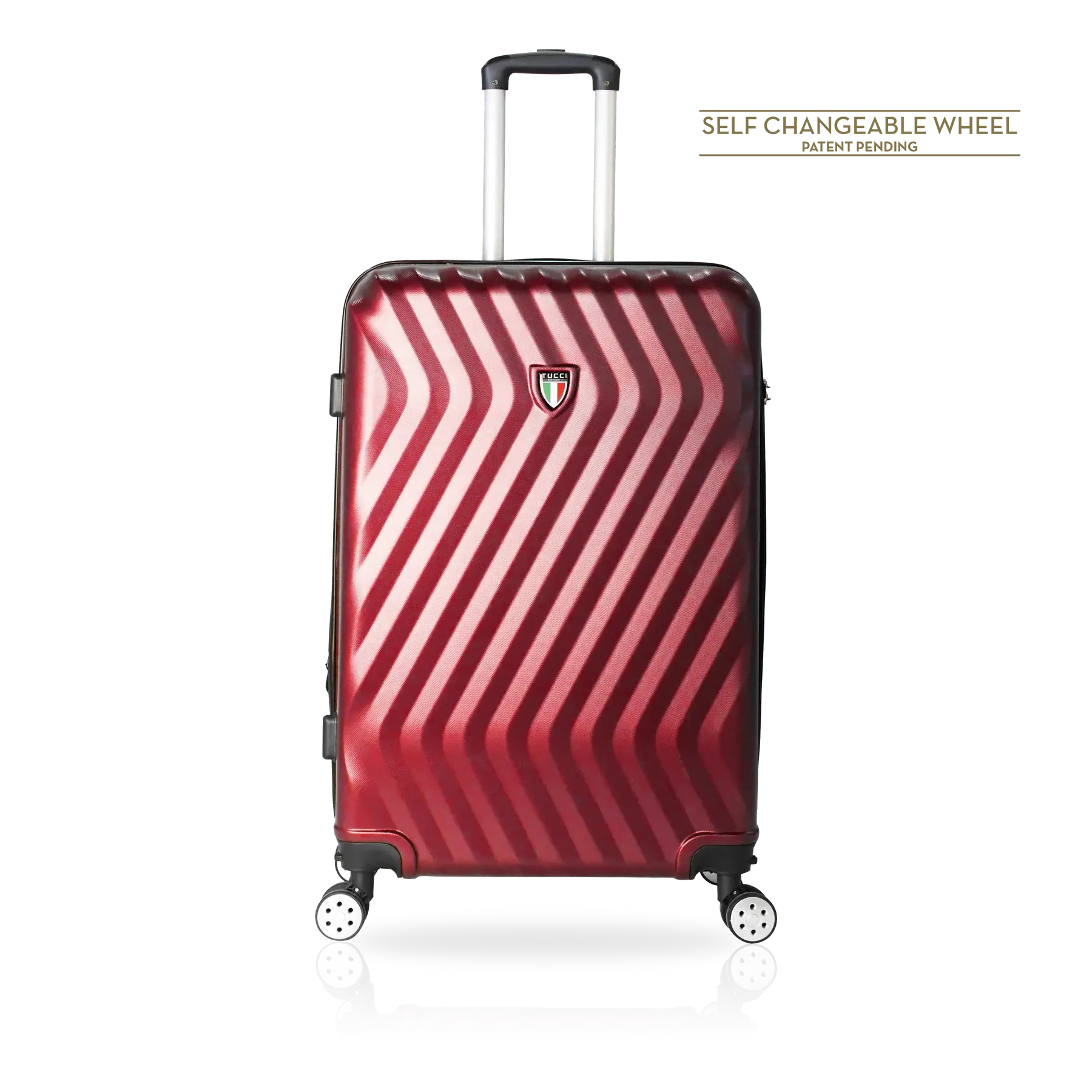 Tucci Italy Mutevole (20", 28", 30", 32") 4 Piece Set Spinner Travel Suitcase - Red, 32" image