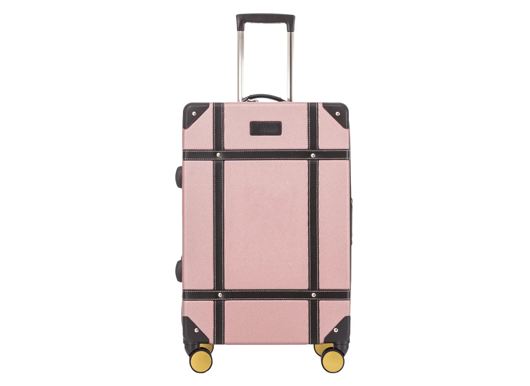 TUCCI Italy Legato Vinchic Vintage Luggage Suitcase Set - Pink/Brown, 20" image