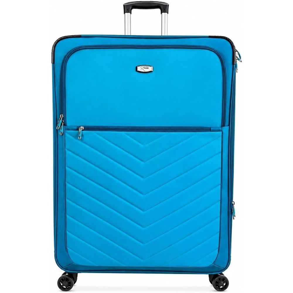 American Traveler 20-Inch Softside Spinner Suitcase – Blue