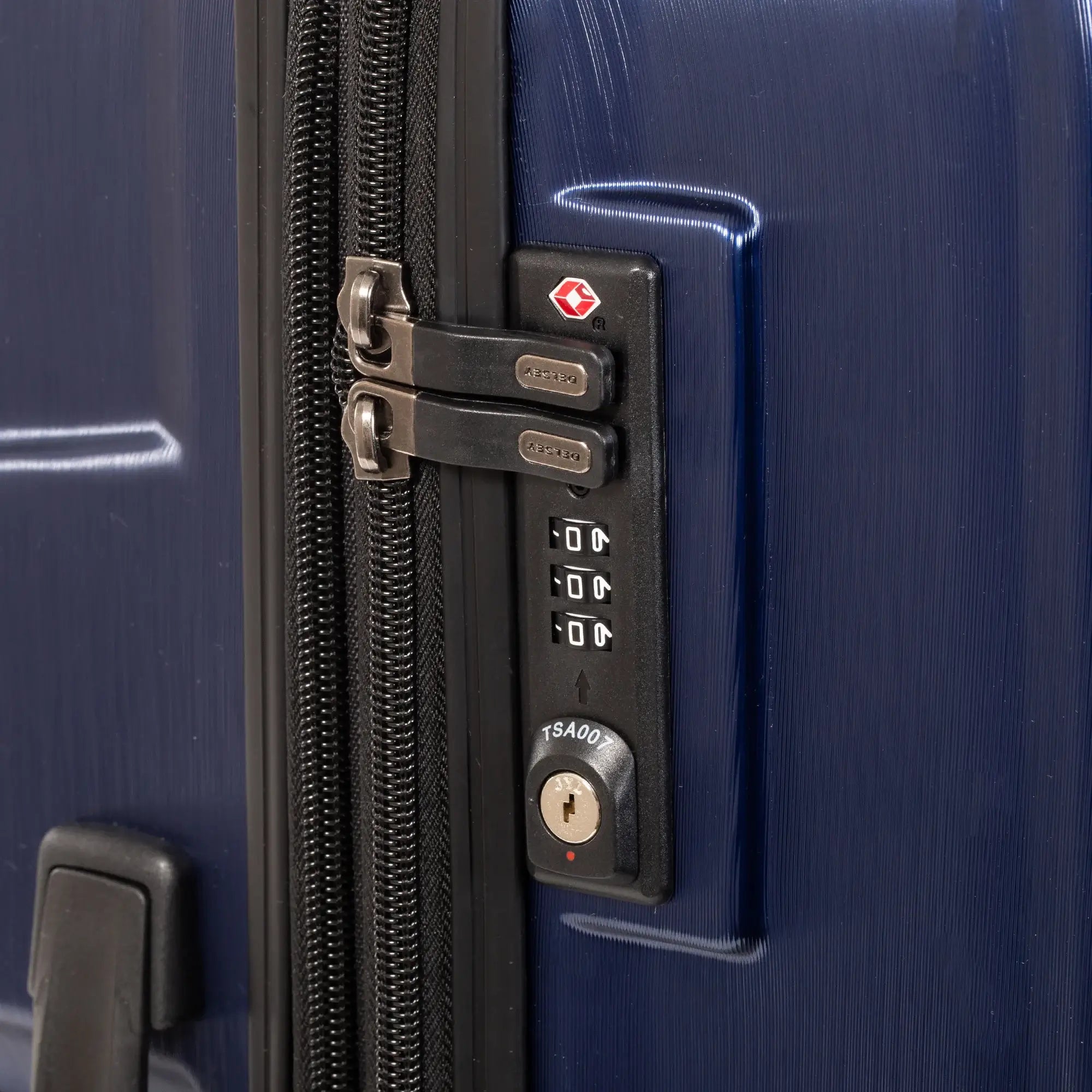 Delsey Chrometec Hardside Spinner Checked Luggage 24" Navy image 3