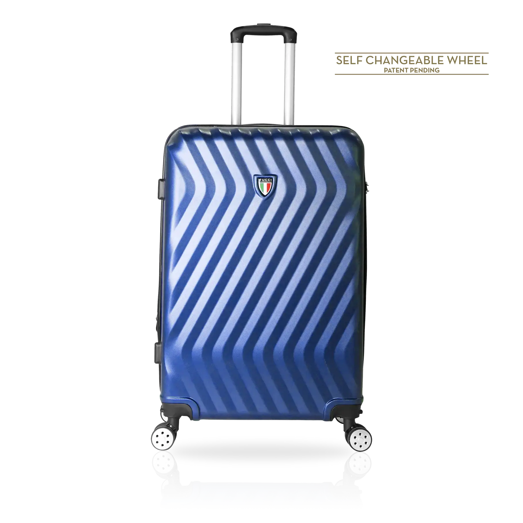 Tucci Italy Mutevole (20", 28", 30", 32") 4 Piece Set Spinner Travel Suitcase - Blue, 32" image