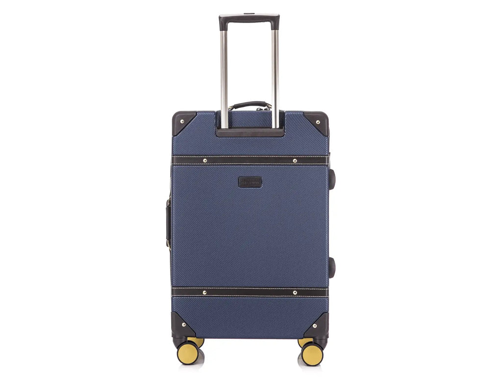 TUCCI Italy Legato Vinchic Vintage Luggage Suitcase Set - Blue/Brown, 20" image