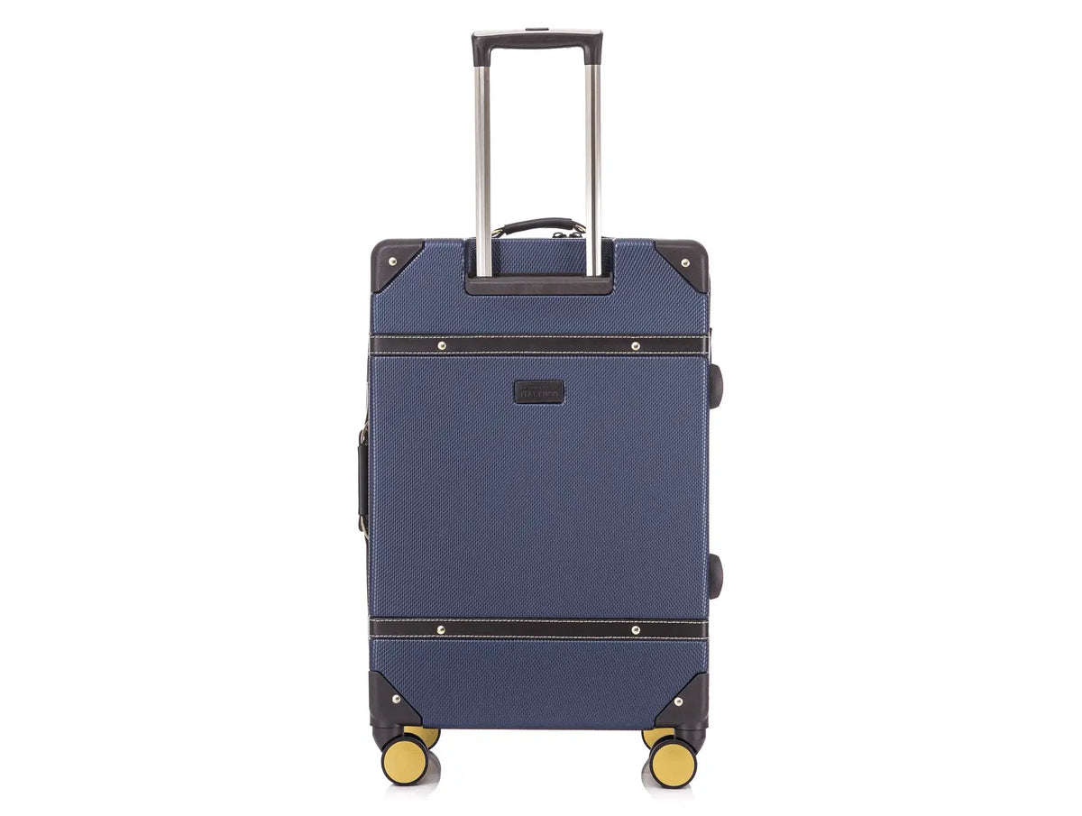 TUCCI Italy Legato Vinchic Vintage Luggage Suitcase Set - Blue/Brown, 20" image