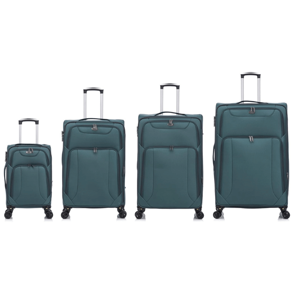 Ensemble de 4 valises souples American Traveller, couleur sarcelle 