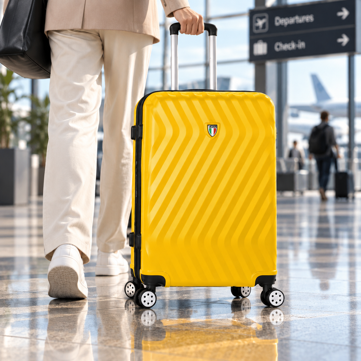 TUCCI Italy MUTEVOLE 3 Piece (20", 28", 30") Detachable Spinner Wheel Suitcase Set of 3