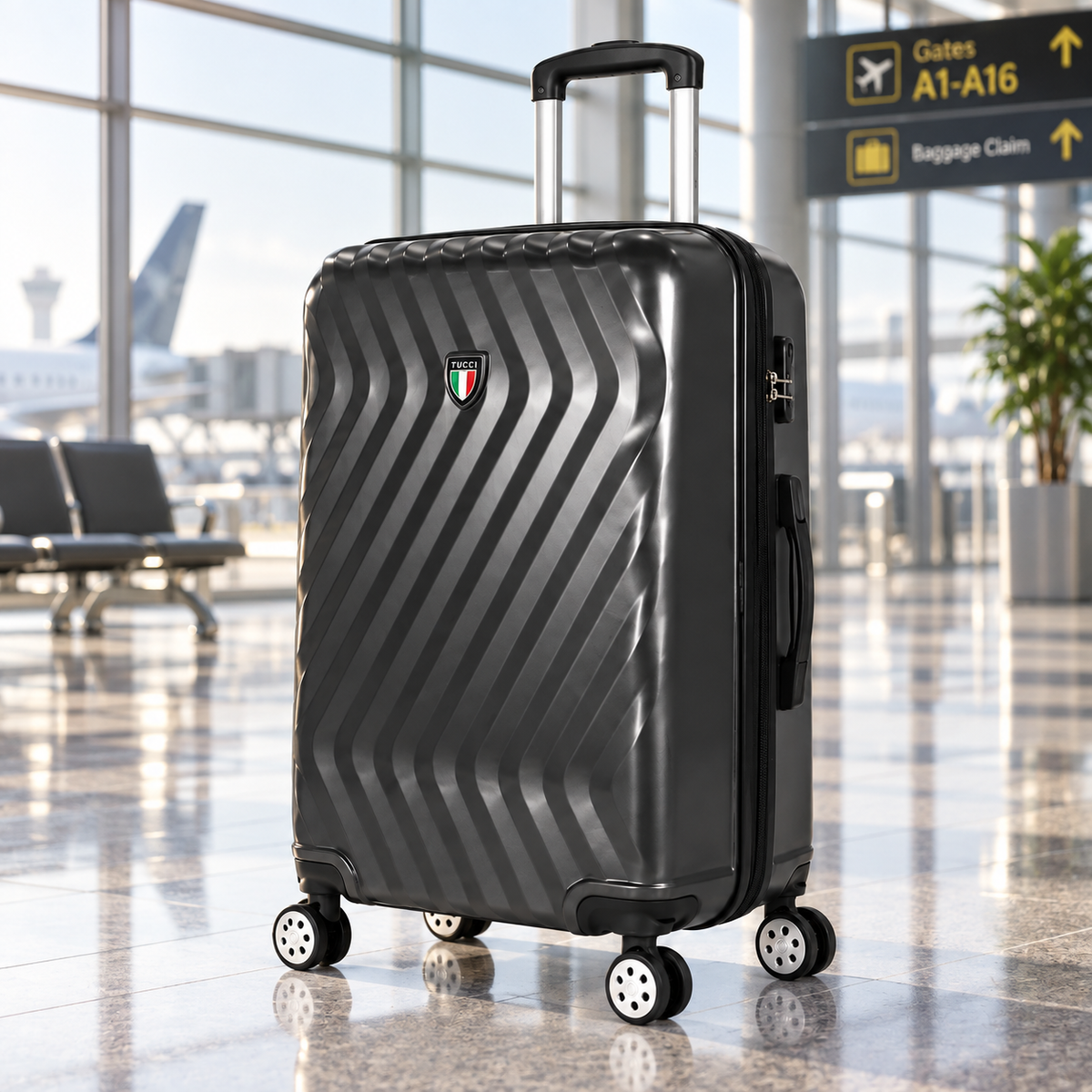 Tucci Italy Mutevole 4 Piece Set Spinner Travel Suitcase