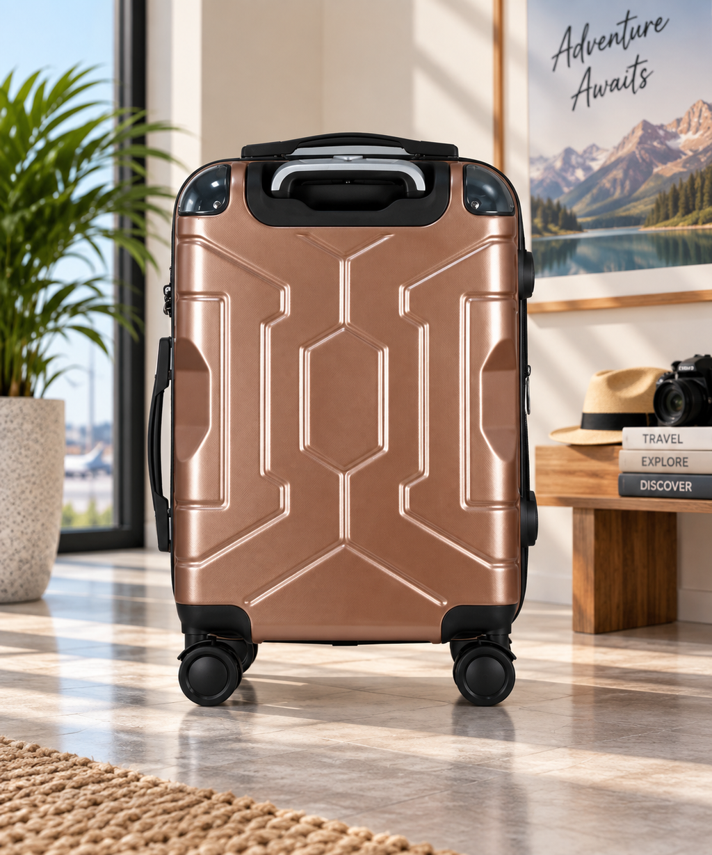 Travel Life Hardtop in PC Spinner Expendable Rose Gold