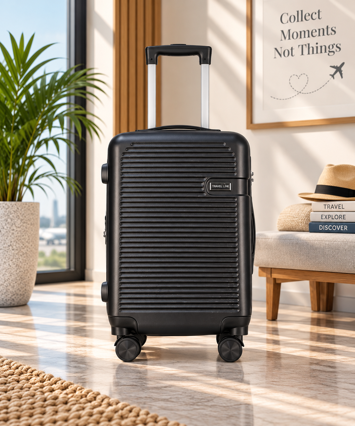 Travel Life ABS Spinner Expendable Black (Single)