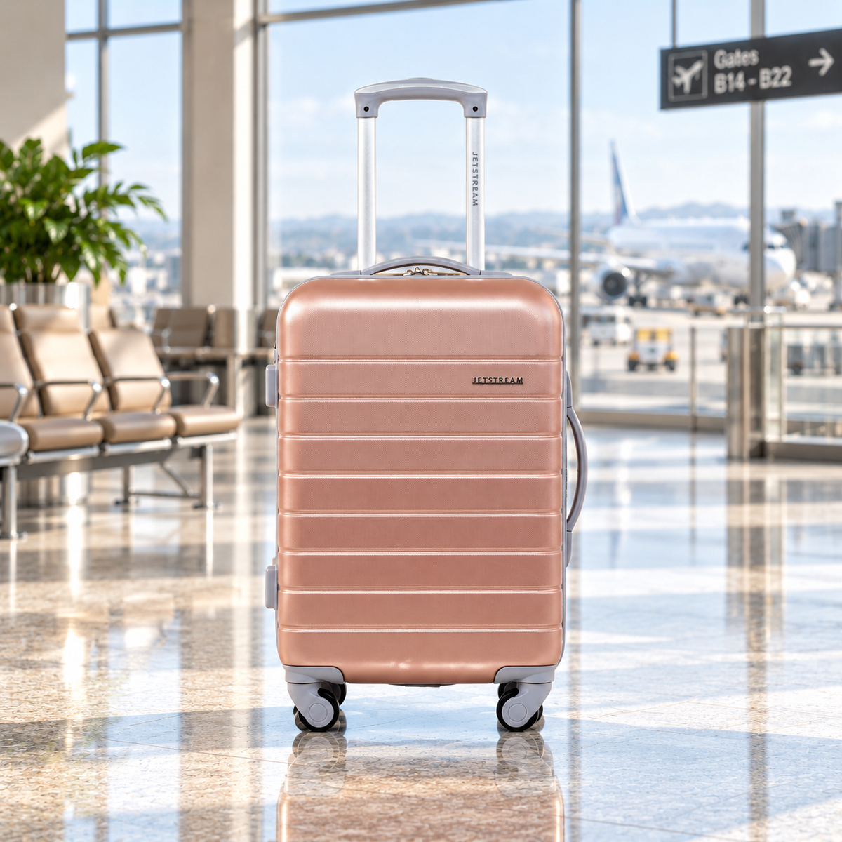 JetStream Luggage Rose Gold 2 Piece Spinner Set