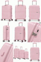 Morano Hardside Luggage Lightweight Expandable Suitcase Set Travel Luggage — Single, Pink