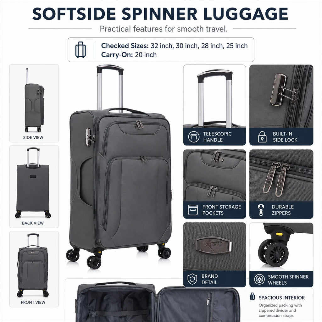 American Traveller Soft Side Luggage Set of 3
