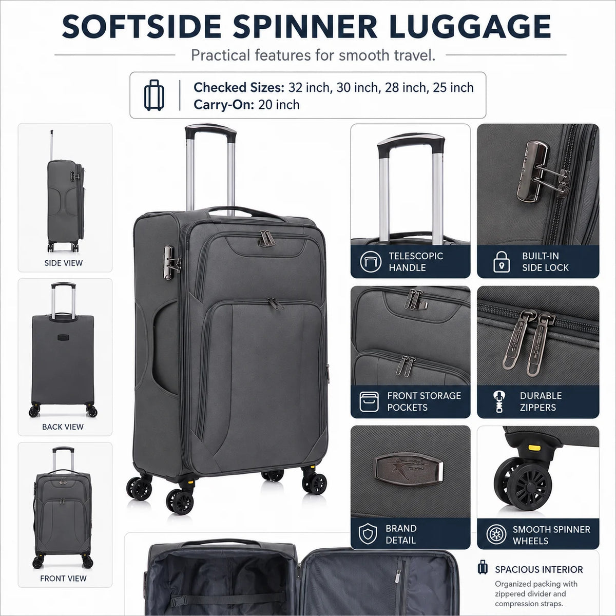 American Traveller Soft Side Luggage Set of 3