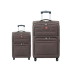 Softside Spinner Suitcase with 4 Wheels, Lightweight Travel Luggage Set of 2 Brown