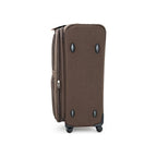 Softside Spinner Suitcase with 4 Wheels, Lightweight Travel Luggage Single Brown