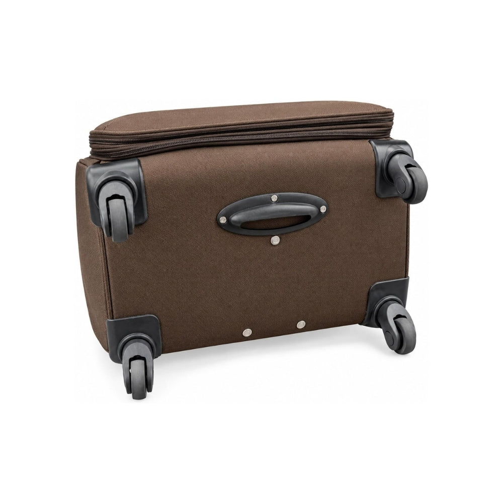 Softside Spinner Suitcase with 4 Wheels, Lightweight Travel Luggage Single Brown