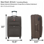Softside Spinner Suitcase with 4 Wheels, Lightweight Travel Luggage Single Brown