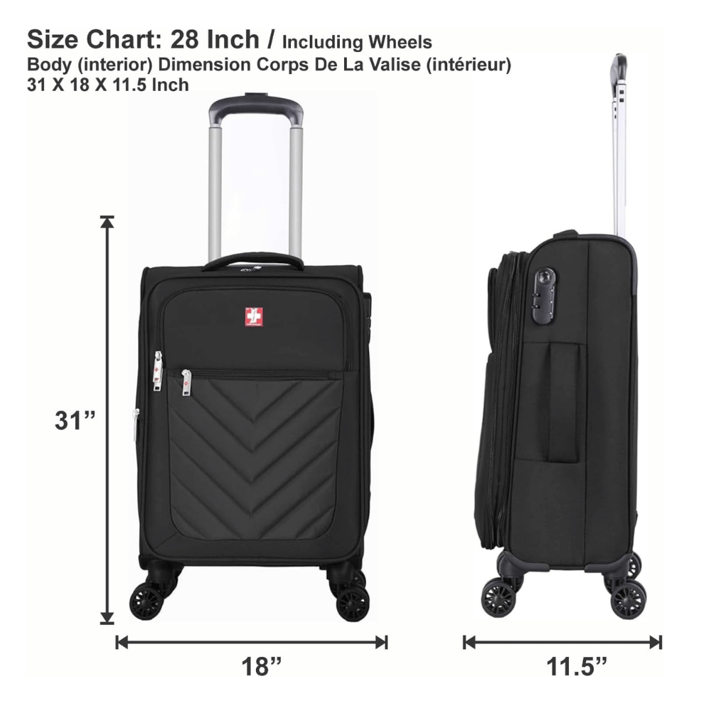 Swiss Traveller Spinner Luggage Suitcase Black
