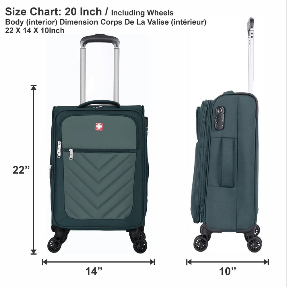 Swiss Traveller Spinner Luggage Suitcase Mint Green