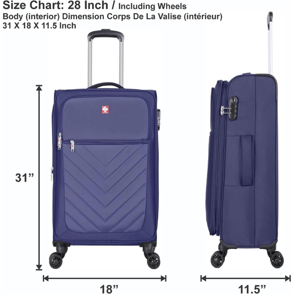 Swiss Traveller Spinner Luggage Suitcase Blue