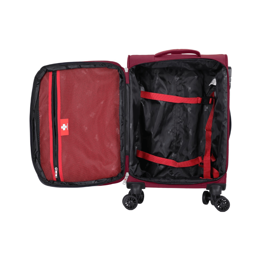 Swiss Traveller Spinner Luggage Suitcase Burgundy