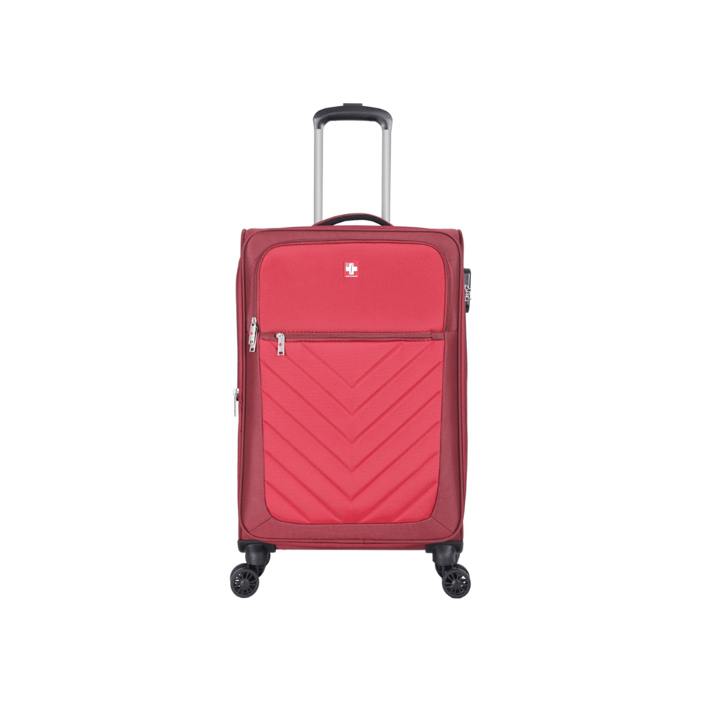 Swiss Traveller Spinner Luggage Suitcase Burgundy