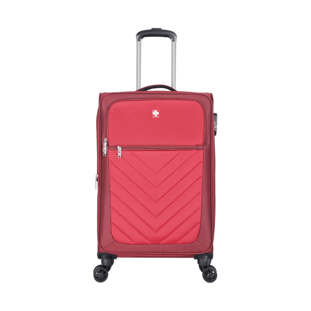 Swiss Traveller Spinner Luggage Suitcase Burgundy