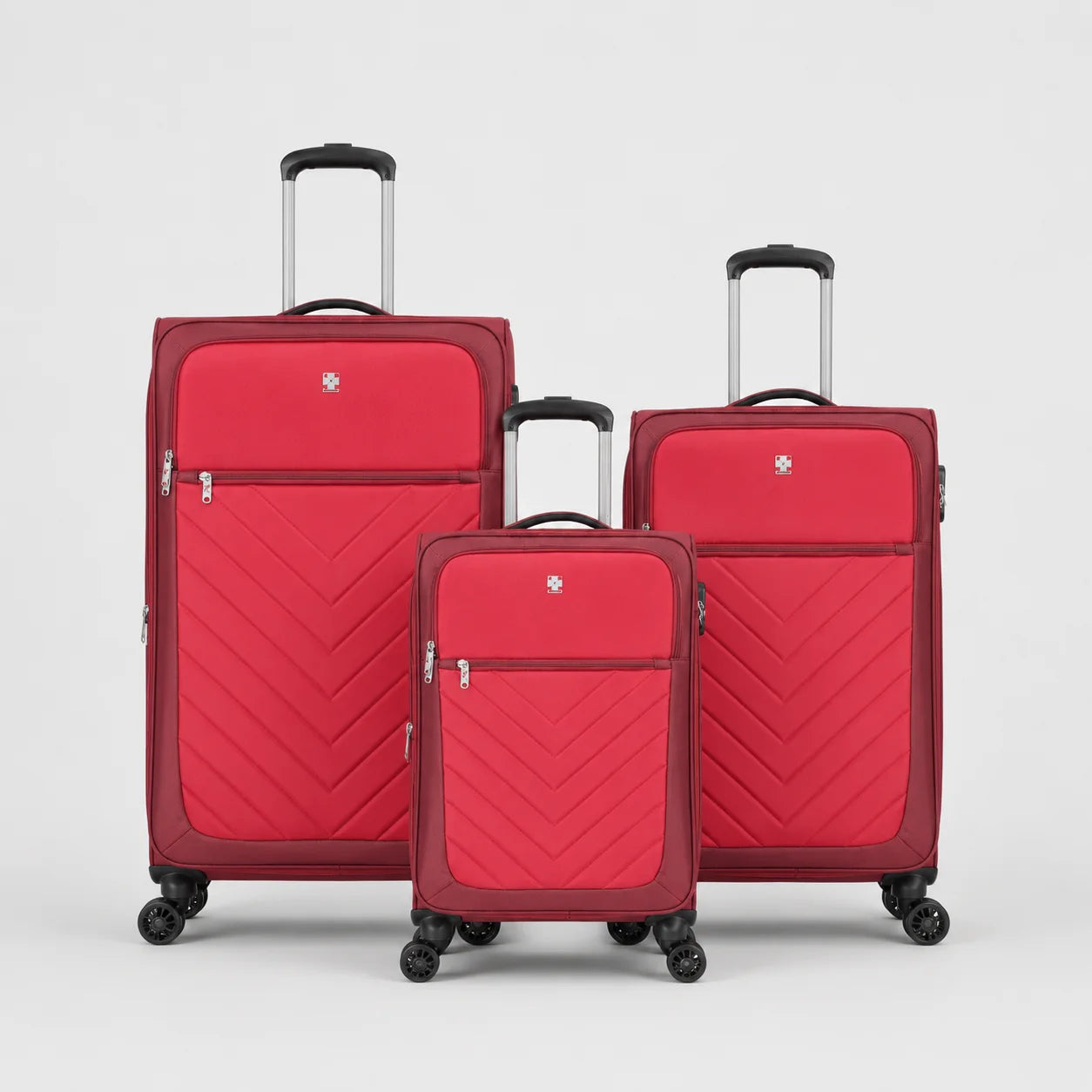 Swiss Traveller Spinner Luggage Suitcase Burgundy
