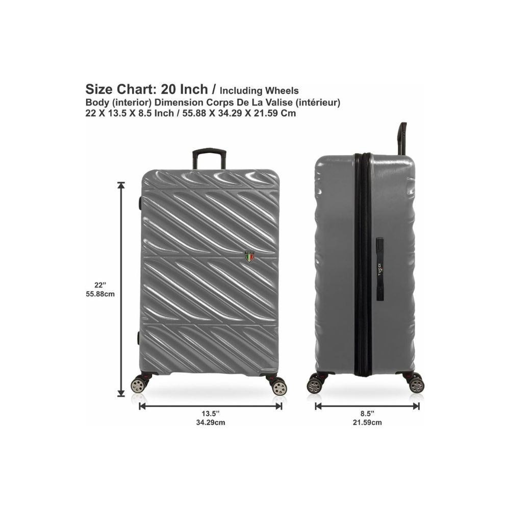 TUCCI Italie SPÉCIALI Ensemble de 4 valises à roulettes pivotantes détachables (51 cm, 71 cm, 76 cm, 81 cm) BLEU