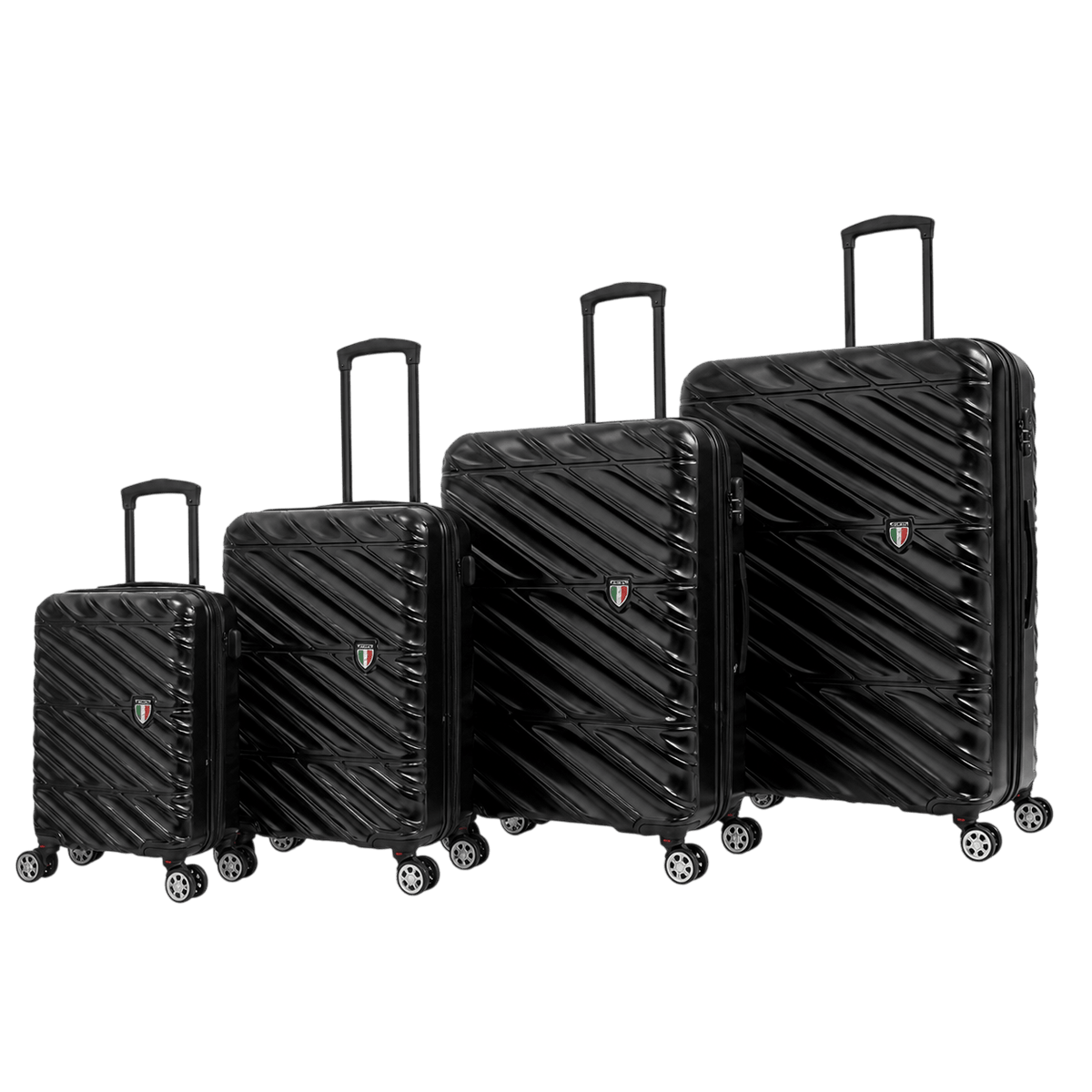 TUCCI Italie SPÉCIALI Ensemble de 4 valises à roulettes pivotantes détachables (51 cm, 71 cm, 76 cm, 81 cm) BLEU