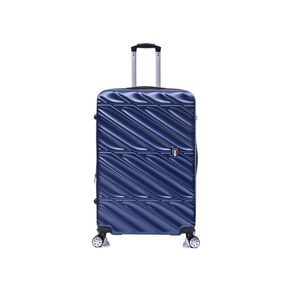 TUCCI Italie SPÉCIALI Ensemble de 4 valises à roulettes pivotantes détachables (51 cm, 71 cm, 76 cm, 81 cm) BLEU