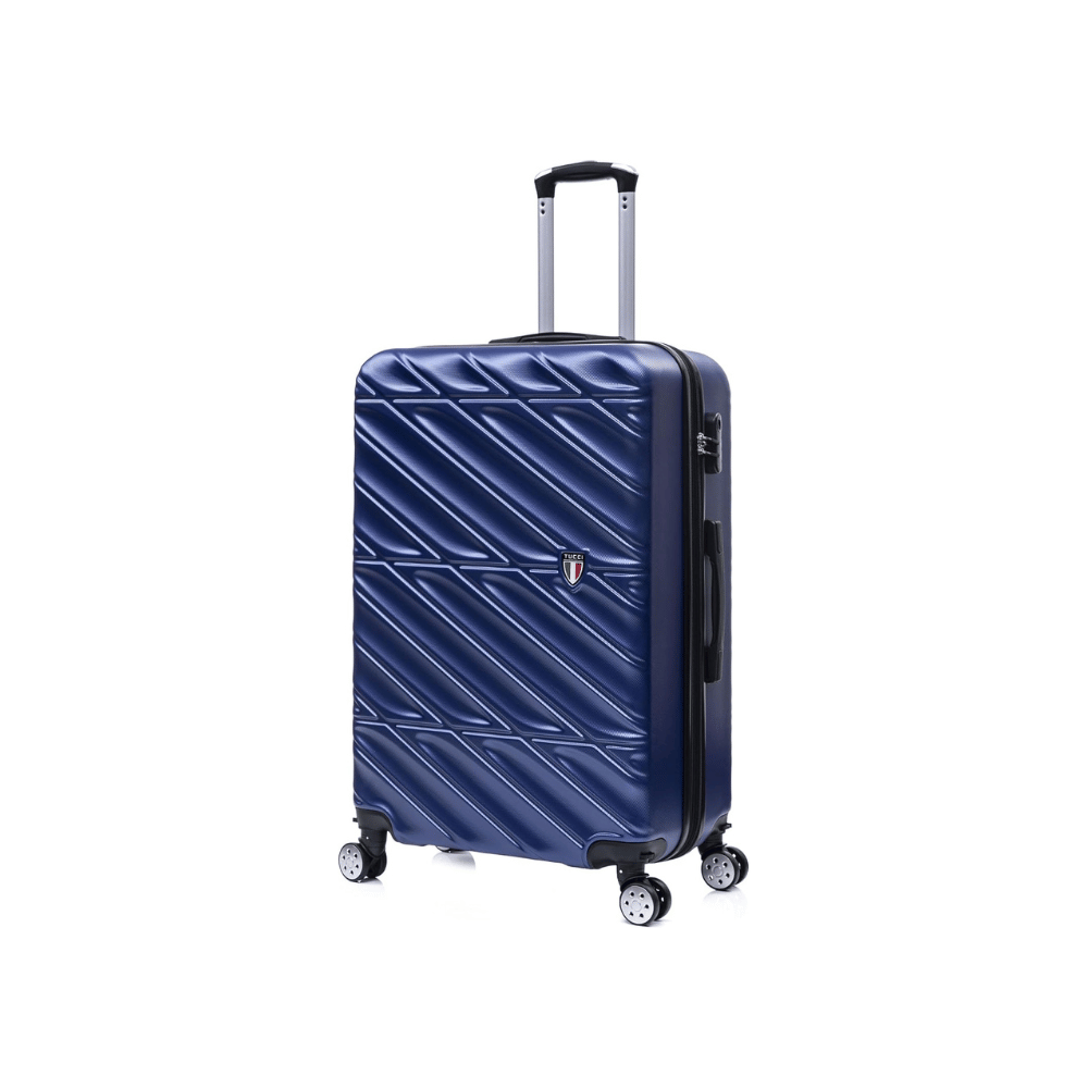 TUCCI Italie SPÉCIALI Ensemble de 4 valises à roulettes pivotantes détachables (51 cm, 71 cm, 76 cm, 81 cm) BLEU