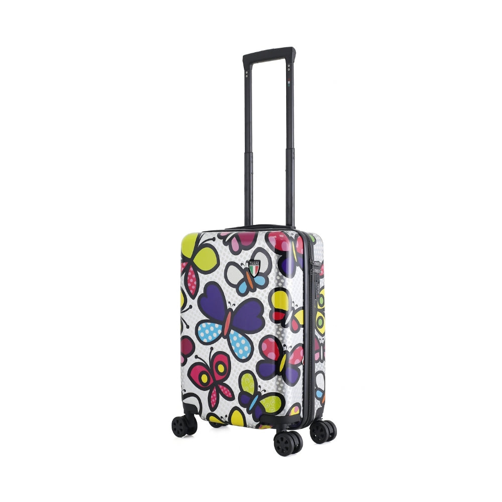 TUCCI Italy Pop Art Butterfly Pop 3PC Set (20",24",28") Luggage Suitcase