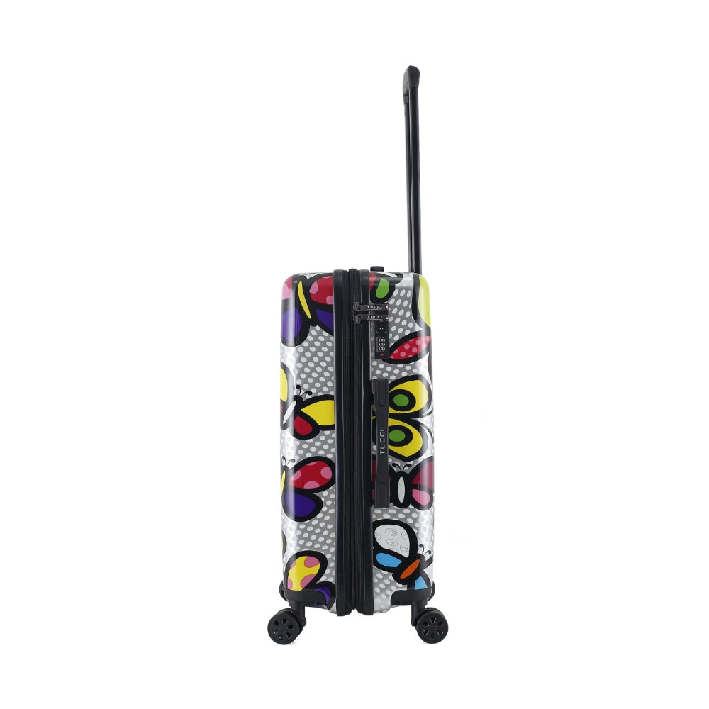 TUCCI Italy Pop Art Butterfly Pop 3PC Set (20",24",28") Luggage Suitcase