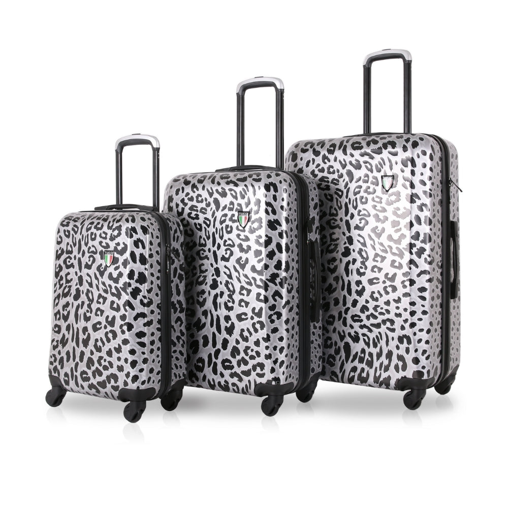 TUCCI Italy WINTER LEOPARD 3 PC (20", 24", 28") Luggage Suitcase Set