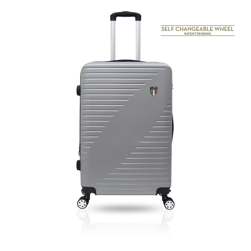Tucci Italy Percorso (20", 28", 30", 32") Hard Shell Travel Luggage Suitcase - Silver, 28 image